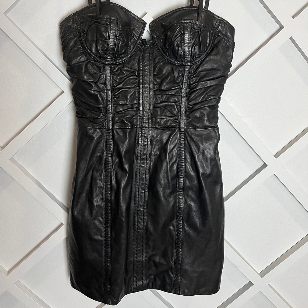 BALMAIN BLACK LEATHER DRESS 🖤